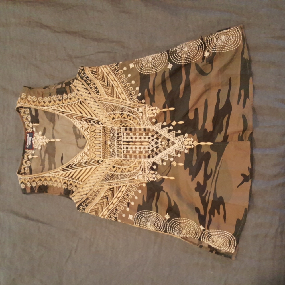 Johnny Was embroidered tank tunic